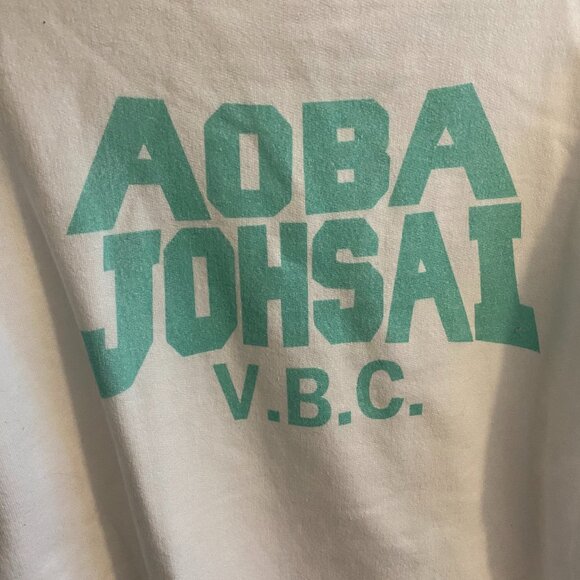 GILDAN Heavy Blend White Hood Sweater from Anime Haikyu with Green Text Size S - Picture 8 of 10